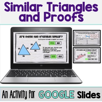 Preview of Similar Triangles and Proofs - Digital Activity (GOOGLE SLIDES)