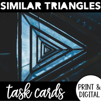 Preview of Similar Triangles and Proofs Task Cards Geometry (AA, SSS, SAS)
