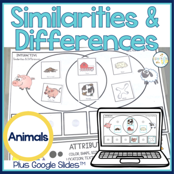 Preview of Similarities and Differences Animals Speech Therapy Print + for Google Slides™️