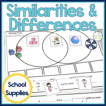 Preview of Similarities and Differences School Supplies | Interactive Speech Therapy