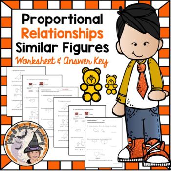 Preview of Similar Figures Worksheet and Answer Key Proportional Relationships Similarity