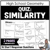 Similarity - Geometry Quiz