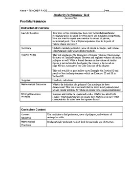 Preview of Similarity Performance Task - Alternative Assessment