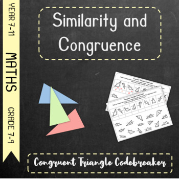 Preview of Similarity and Congruence - Congruent Triangle Code breaker
