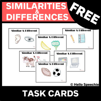 Preview of Similarities and Differences Task Cards FREEBIE