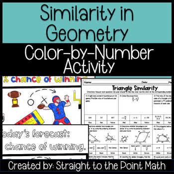 Similarity in Geometry | Football | Color by Number Worksheet | Activity