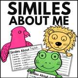 Simile Craft & Worksheet | All About Me Summer School Get 