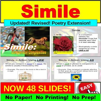 Preview of Simile PowerPoint, Google Slides:  Interaction and Activities