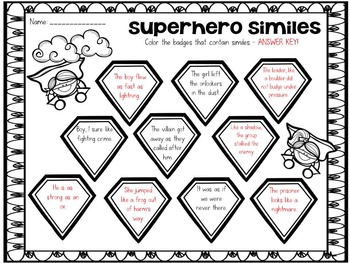 Simile Superheroes: Figurative Language Fun by SSSTeaching | TpT