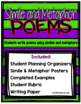 Preview of Simile and Metaphor Poetry Set {Students write Poems}