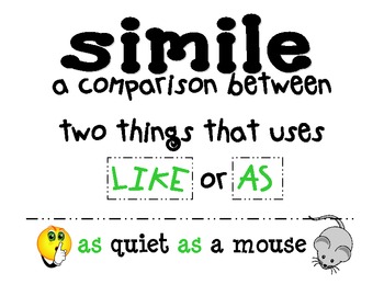Simile and Metaphor Poster by Dixie Dreamers | Teachers ...