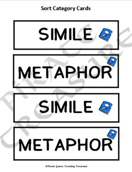 Simile and Metaphor Sorting FREEBIE!/Common Core Aligned | TpT