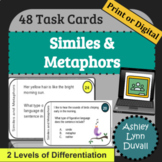 Simile and Metaphor Task Cards Print and Digital Google Slides