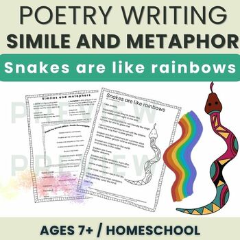 Preview of Simile and Metaphor Snake Poem - Poetry Writing "Snakes are like rainbows"