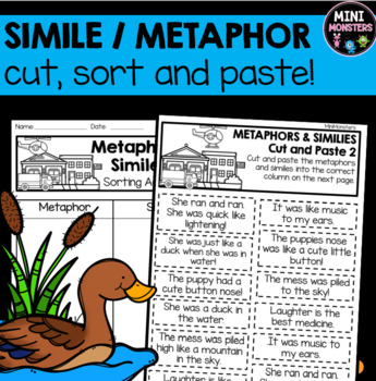 Preview of Simile or Metaphor Cut and Paste Sort