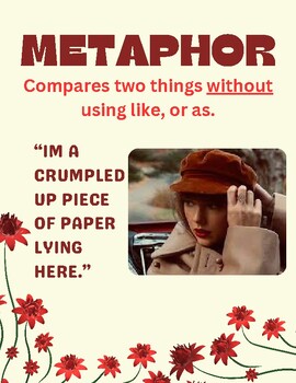 Preview of Taylor Swift Simile vs. Metaphor Posters 