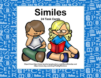 Preview of Similes-Grade 3-Task Cards-Kids