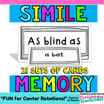 Preview of Similes Game: Literacy Center: Grammar Game: 4th grade, 3rd, 5th