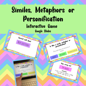 Preview of Similes, Metaphors and Personification Interactive Game - Year 5 and 6