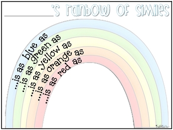 Similes Rainbow by The Learning Tree | Teachers Pay Teachers