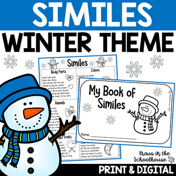 Preview of Winter Similes Activities and Worksheets | Figurative Language
