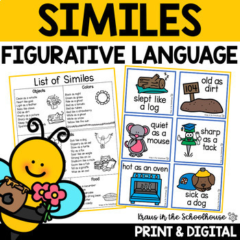 Preview of Similes Activities and Worksheets | Figurative Language
