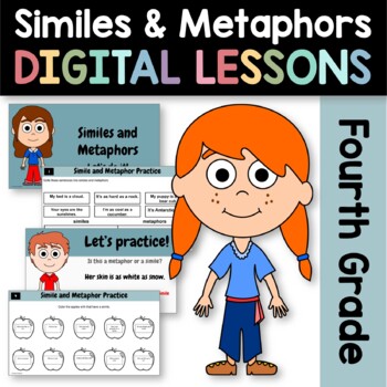 Preview of Similes and Metaphors 4th Grade Interactive Google Slides | Language Arts Skills