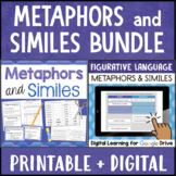 Similes and Metaphors BUNDLE Printable + Digital for Googl
