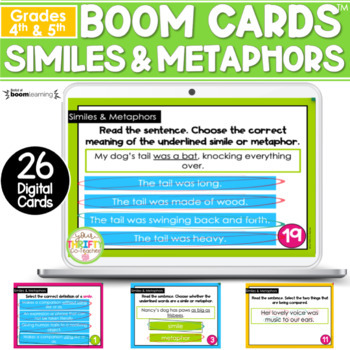 Preview of Similes and Metaphors Boom Cards | Digital Task Cards