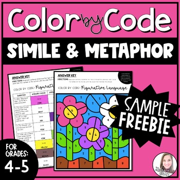 Preview of Similes and Metaphors Color by Number FREEBIE