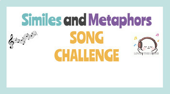 Preview of Similes and Metaphors Song Challenge | Figurative Language Practice Review