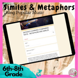 Similes and Metaphors Using Popular Music  Worksheets