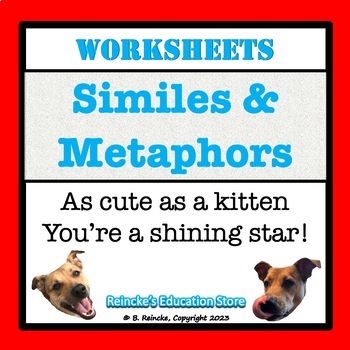 Preview of Similes and Metaphors Worksheets (12!) 4.5.A & 5.5.A