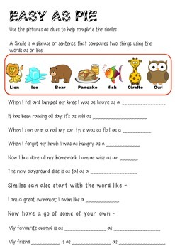 Similes and Metaphors Worksheets by SCRIBBLER'S | TpT