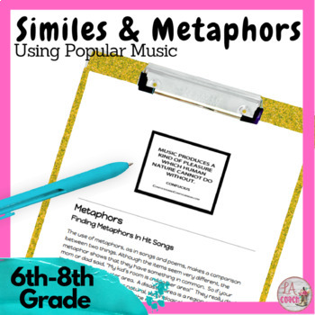 Preview of Similes and Metaphors in Popular Music 1