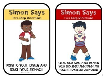 Simon Says 2-Step Direction Cards