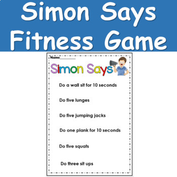 Simon Says Game for Kids Movement Game for Kids Indoor Activity for Kids PE  Game for Kids 