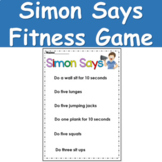 Simon Says Fitness Game - Simon Says Action Cards - PE - B