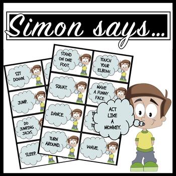 Simon Says Commands - Card Deck