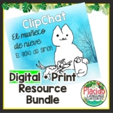 Simon's Cat Snowman Spanish "Clip Chat" Print + Digital BUNDLE