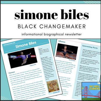 Preview of Simone Biles Biography Reading Comprehension Research Womens Black History Month