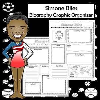 Preview of Simone Biles Biography Research Graphic Organizer
