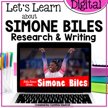 Preview of Simone Biles Biography Research Women's History Month Google Slides