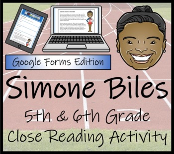 Preview of Simone Biles Close Reading Activity Digital & Print | 5th Grade & 6th Grade