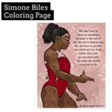 Simone Biles Mental Health Coloring Page