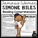 Simone Biles Reading Comprehension Worksheet Famous Women 