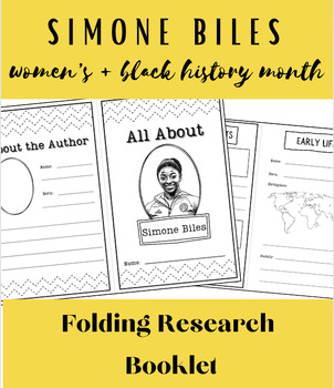 Preview of Simone Biles Research Project Booklet Template- Black History Month