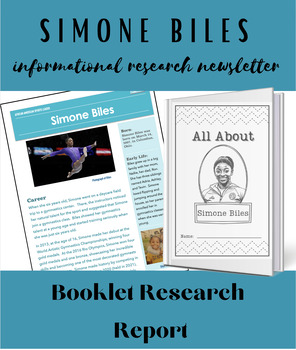 Preview of Simone Biles Research Reading Passage + Booklet Report Template + Black History
