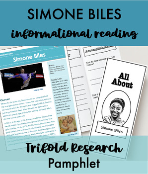 Preview of Simone Biles Research Reading Passage + Report Template- Black History Month
