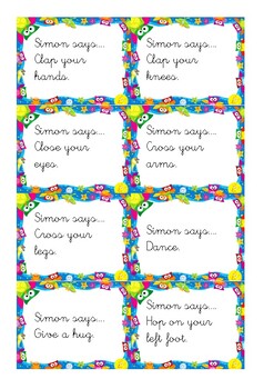 Simon Says Commands - Card Deck